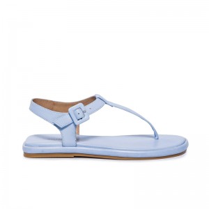 Bernardo Tucson T-Strap Flade Sandaler Dame Blå | LRI9115MM