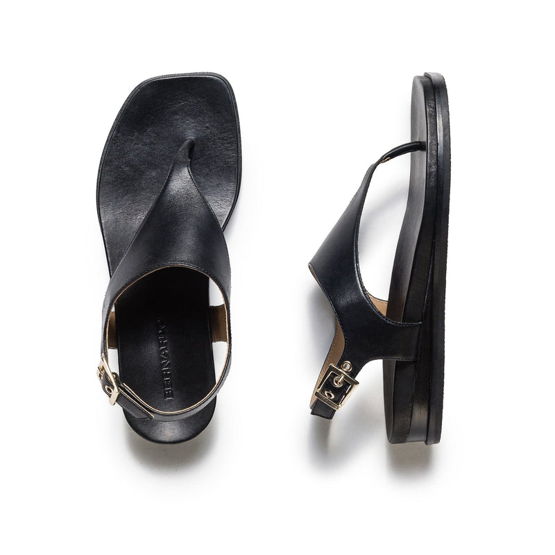 Bernardo Concord Thong Flade Sandaler Dame Sort | JHN927VK
