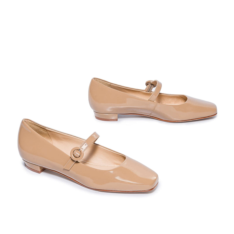 Bernardo Gabriela Mary Jane Ballerina Dame Beige | JUU8465IH