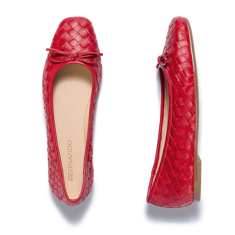 Bernardo Gwynn Woven Ballerina Dame Rød | VCB6950YK