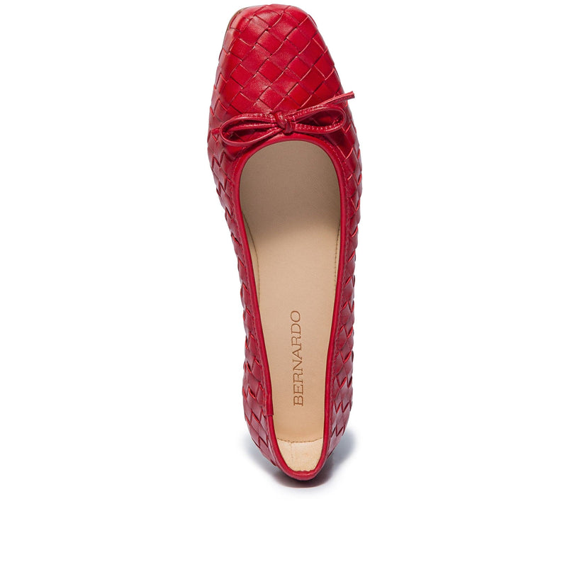 Bernardo Gwynn Woven Ballerina Dame Rød | VCB6950YK
